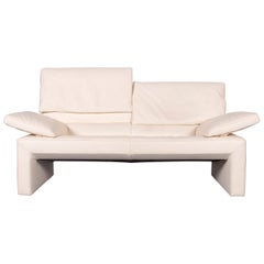Jori Espalda Leather Sofa Off-White Two-Seat Couch