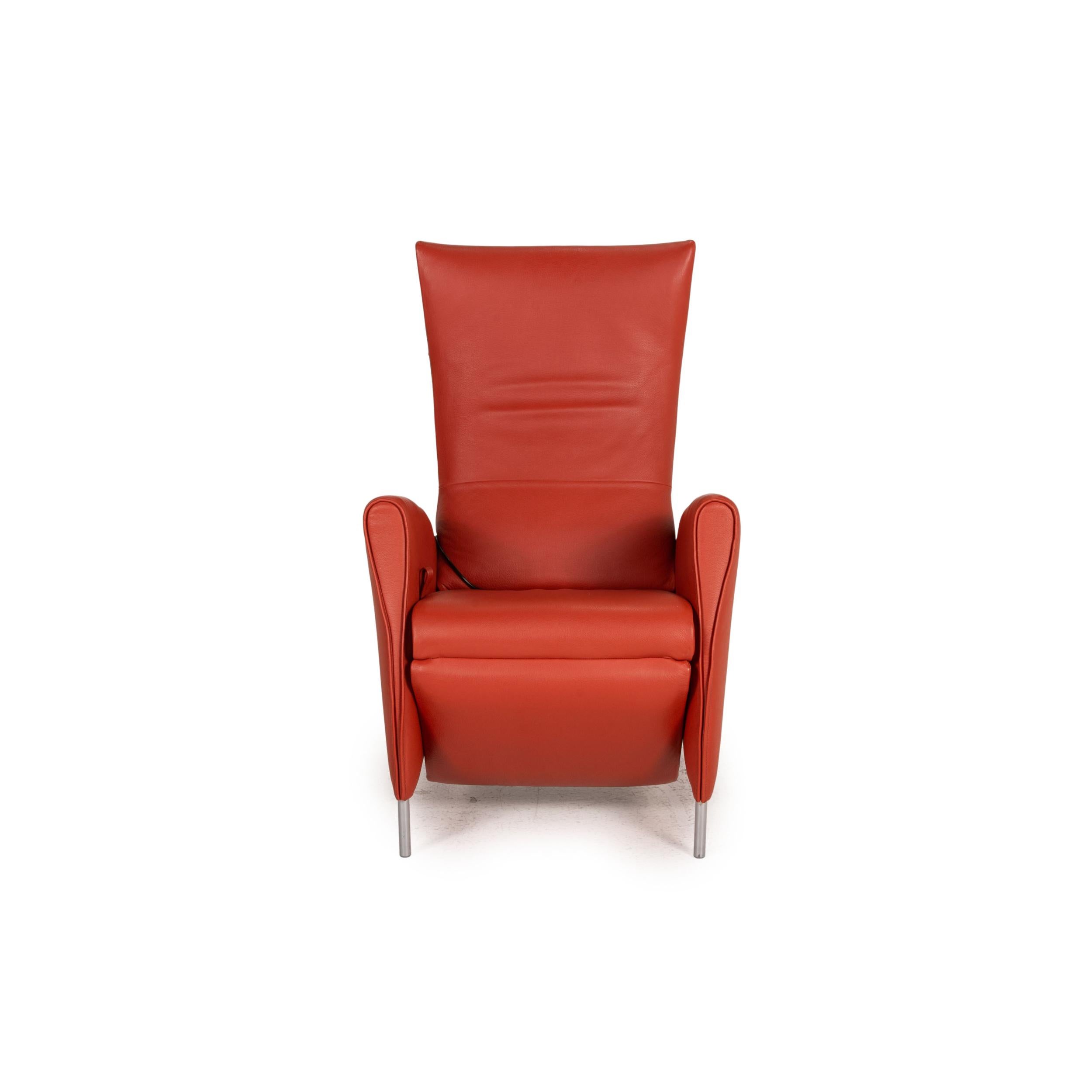 Jori JR 3490 Leather Armchair Red Relaxation Armchair Function In Good Condition In Cologne, DE