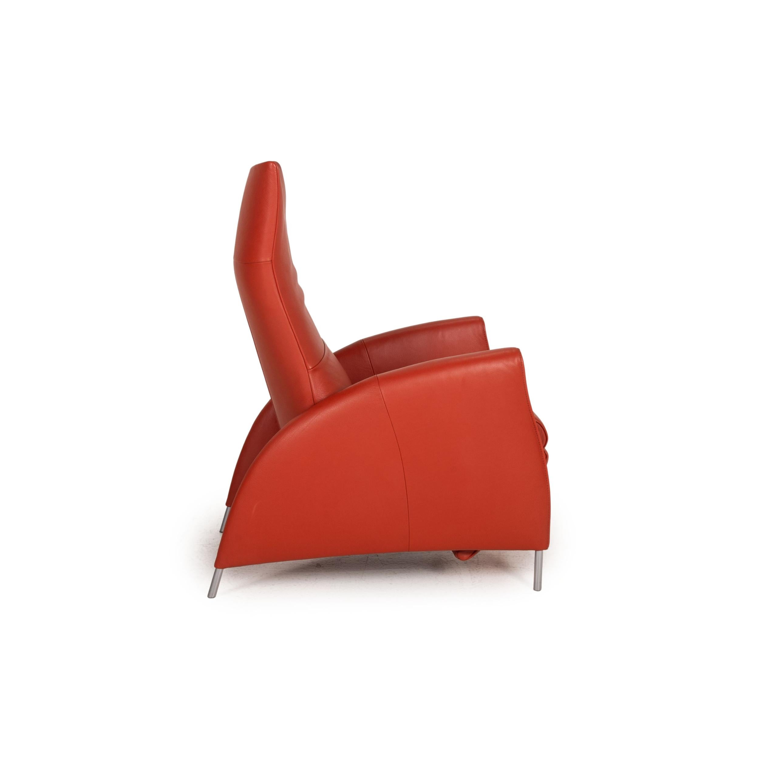 Contemporary Jori JR 3490 Leather Armchair Red Relaxation Armchair Function