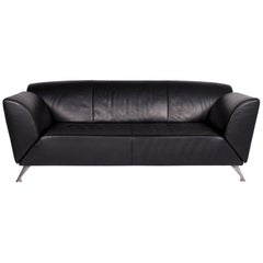 Jori JR-8100 Leather Sofa Black Three-Seat Function Couch