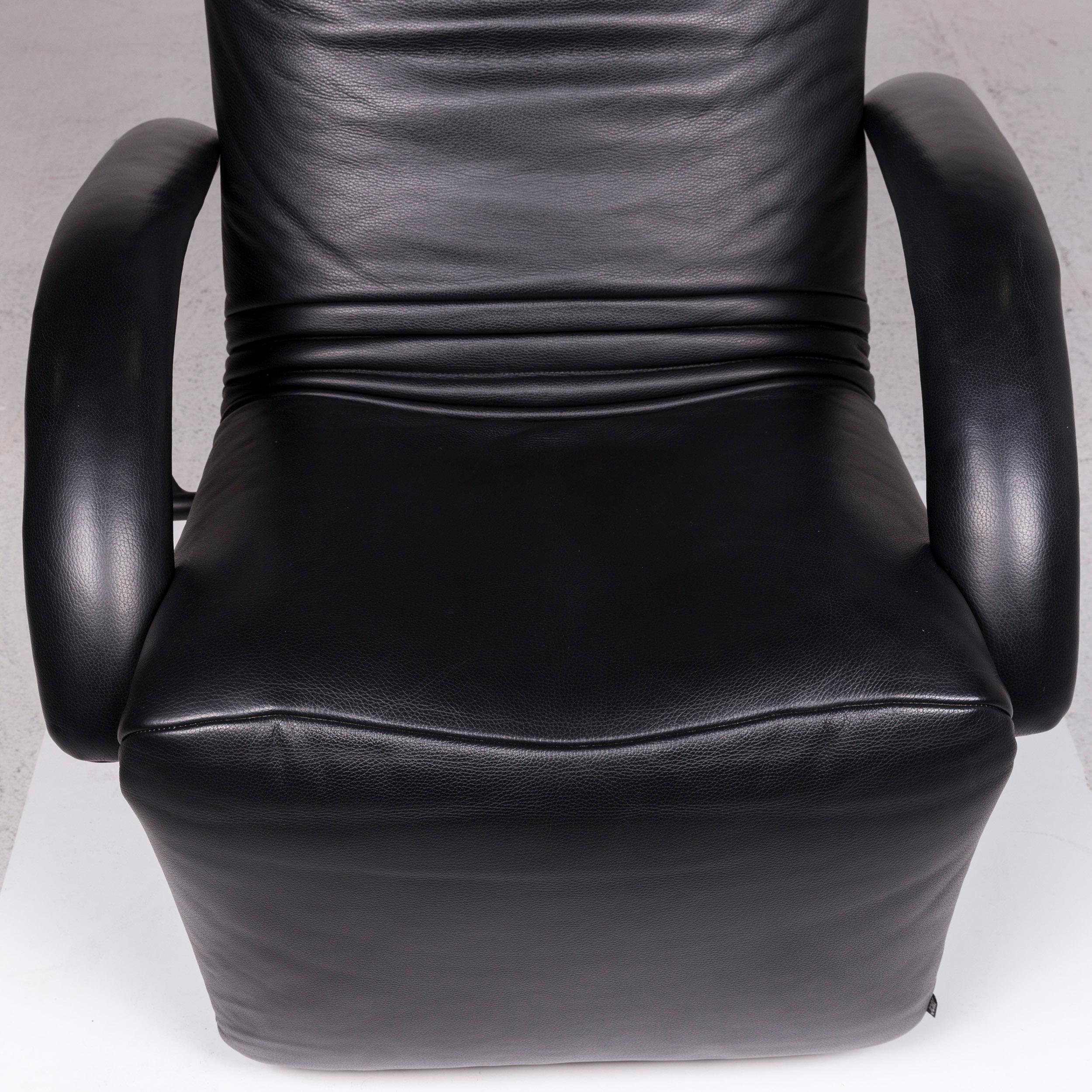 Modern JORI Leather Armchair Black Relax Function Massage Function Massage Chair
