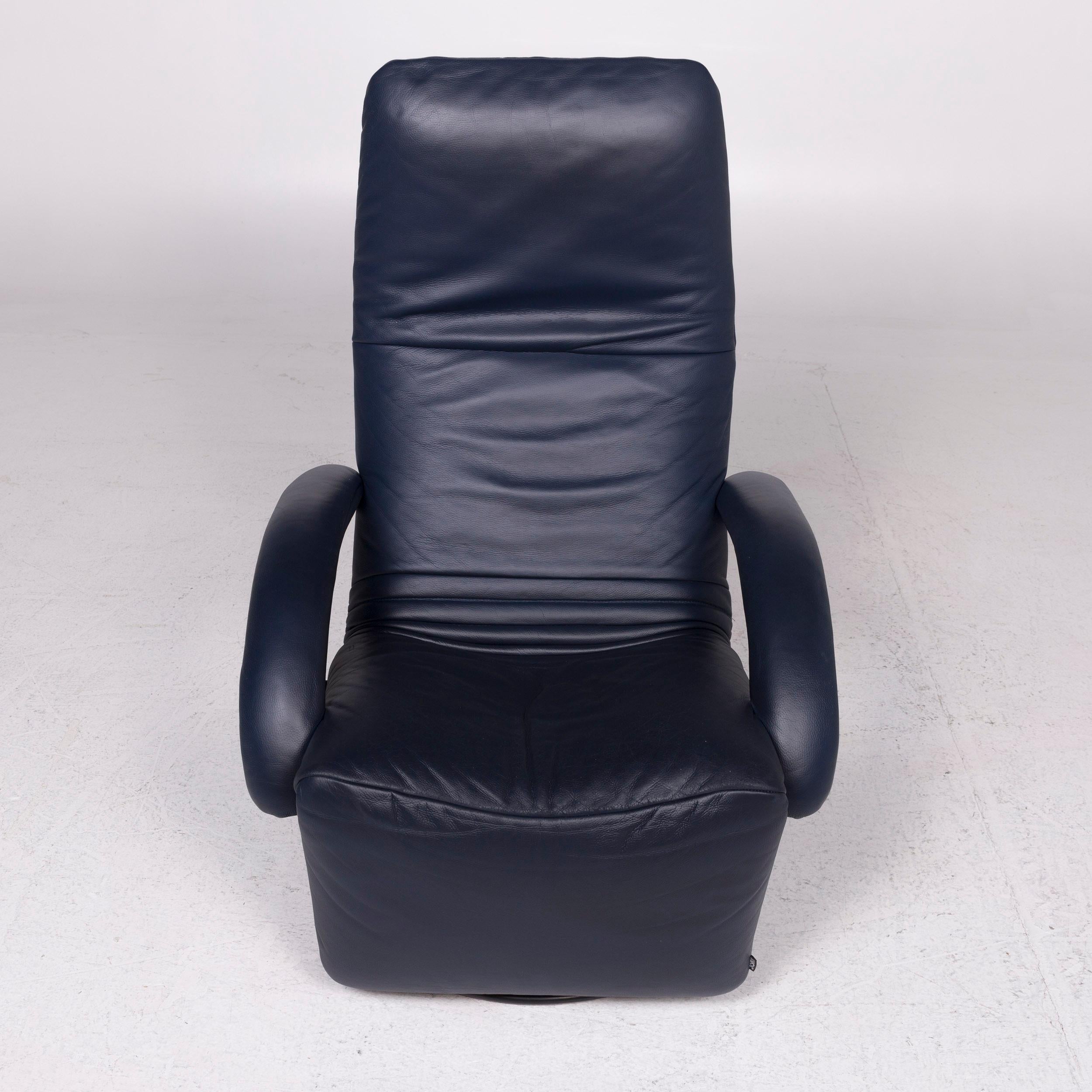 JORI Leather Armchair Blue Relax Function Function 4