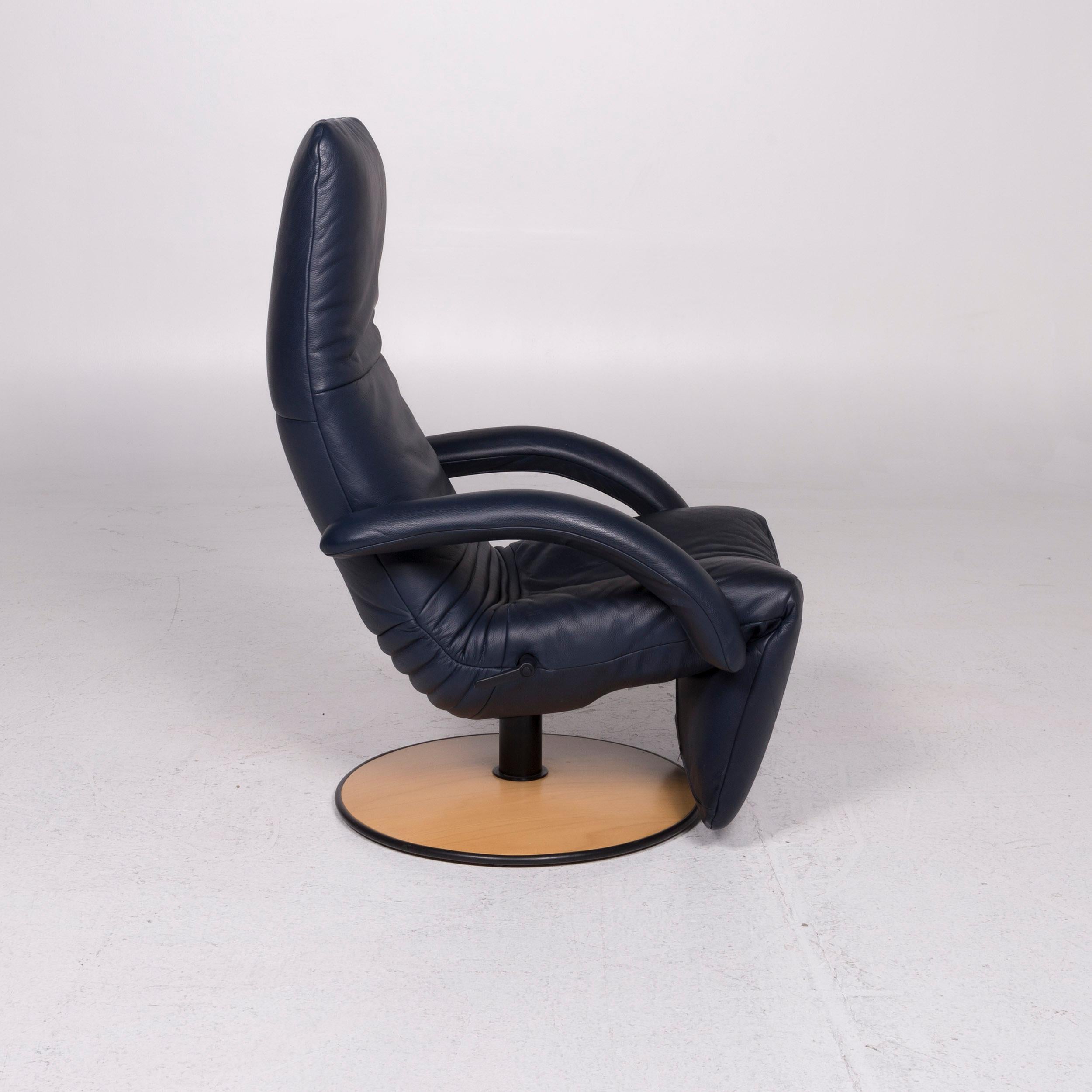 JORI Leather Armchair Blue Relax Function Function 5