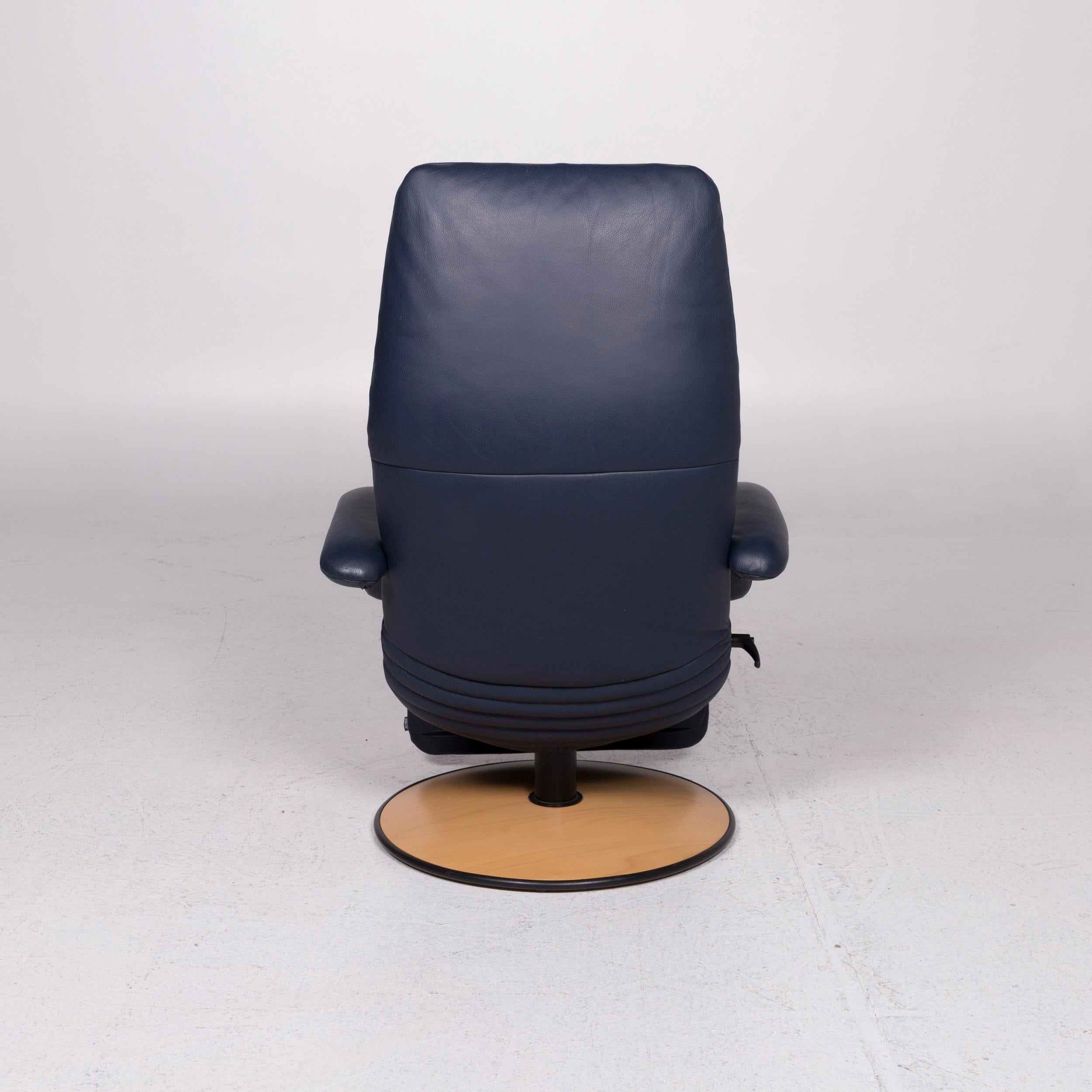 JORI Leather Armchair Blue Relax Function Function 6