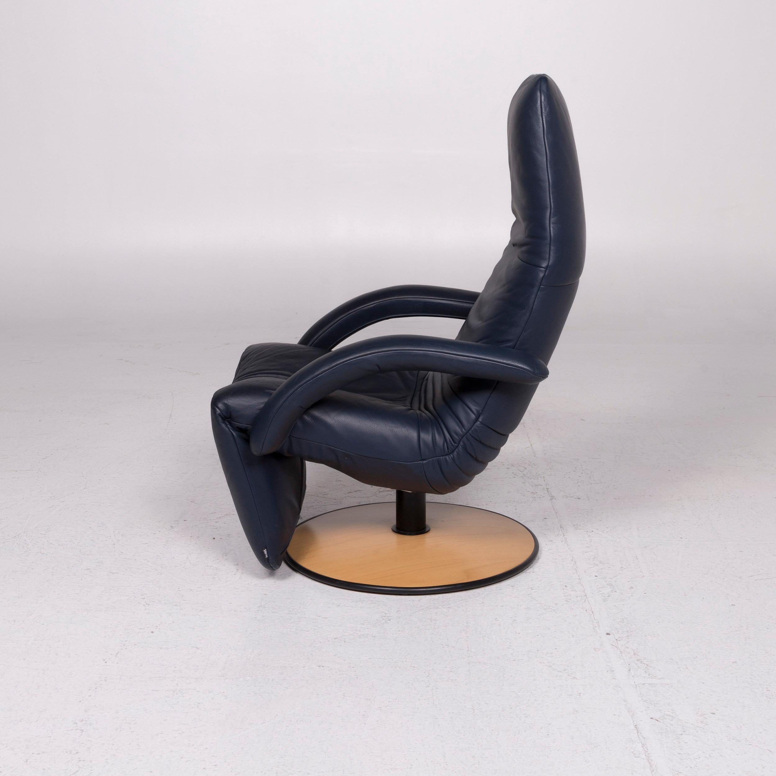 JORI Leather Armchair Blue Relax Function Function 7