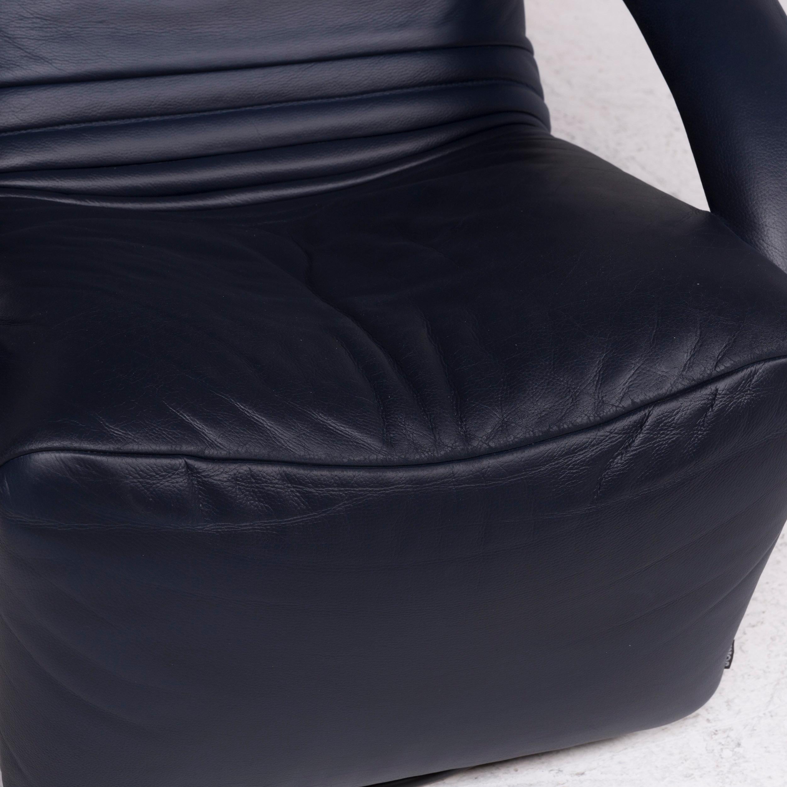 Belgian JORI Leather Armchair Blue Relax Function Function