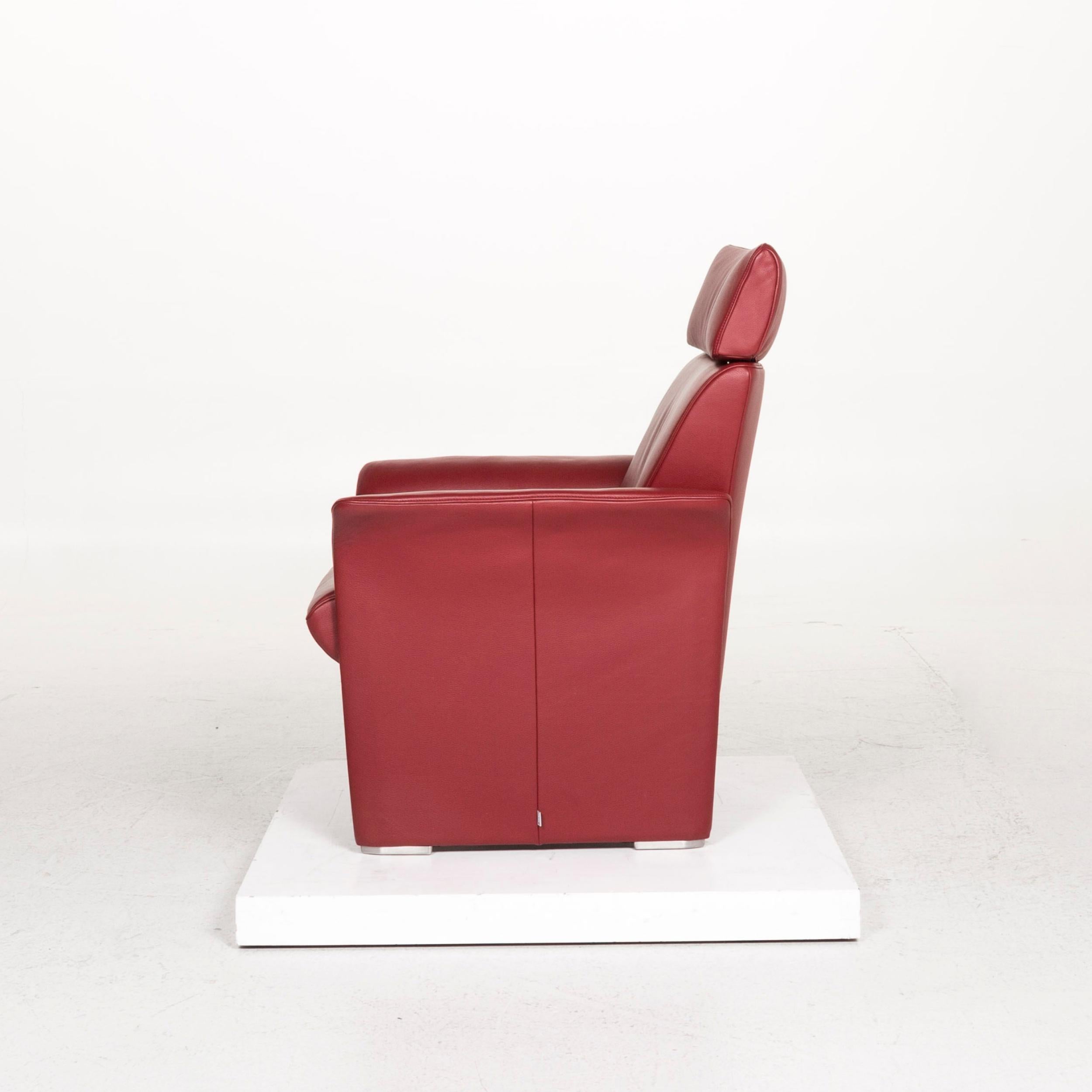 JORI Leather Armchair Red 3