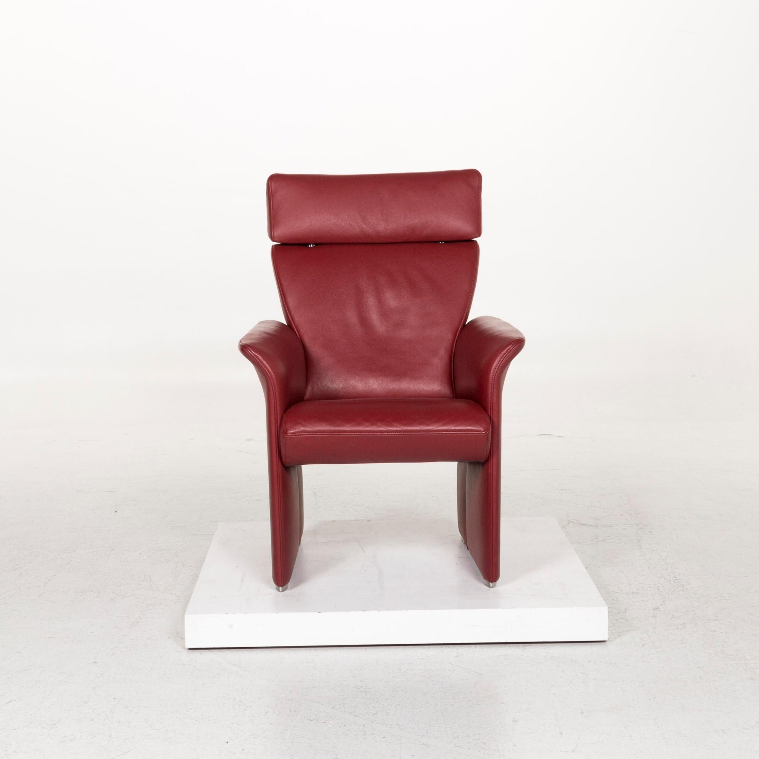 JORI Leather Armchair Red In Excellent Condition In Cologne, DE