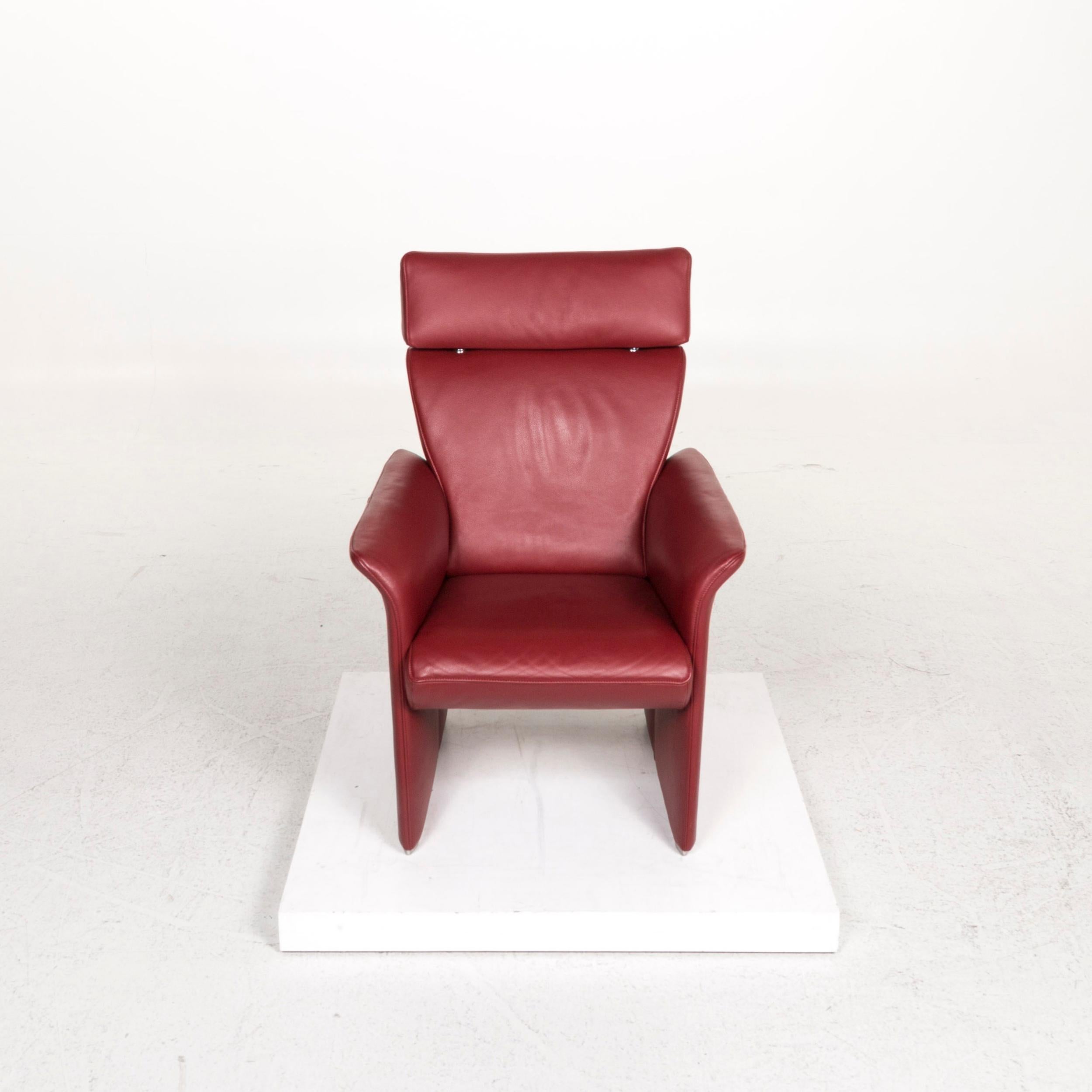 Contemporary JORI Leather Armchair Red