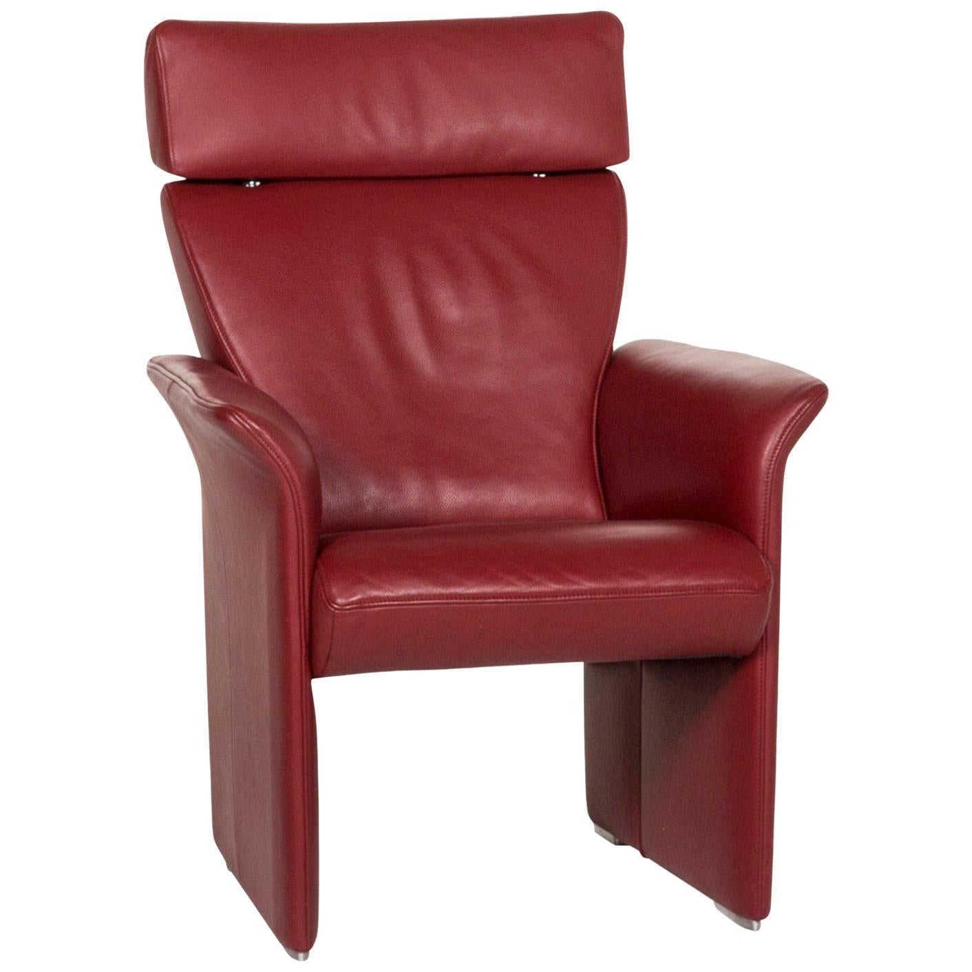 JORI Leather Armchair Red