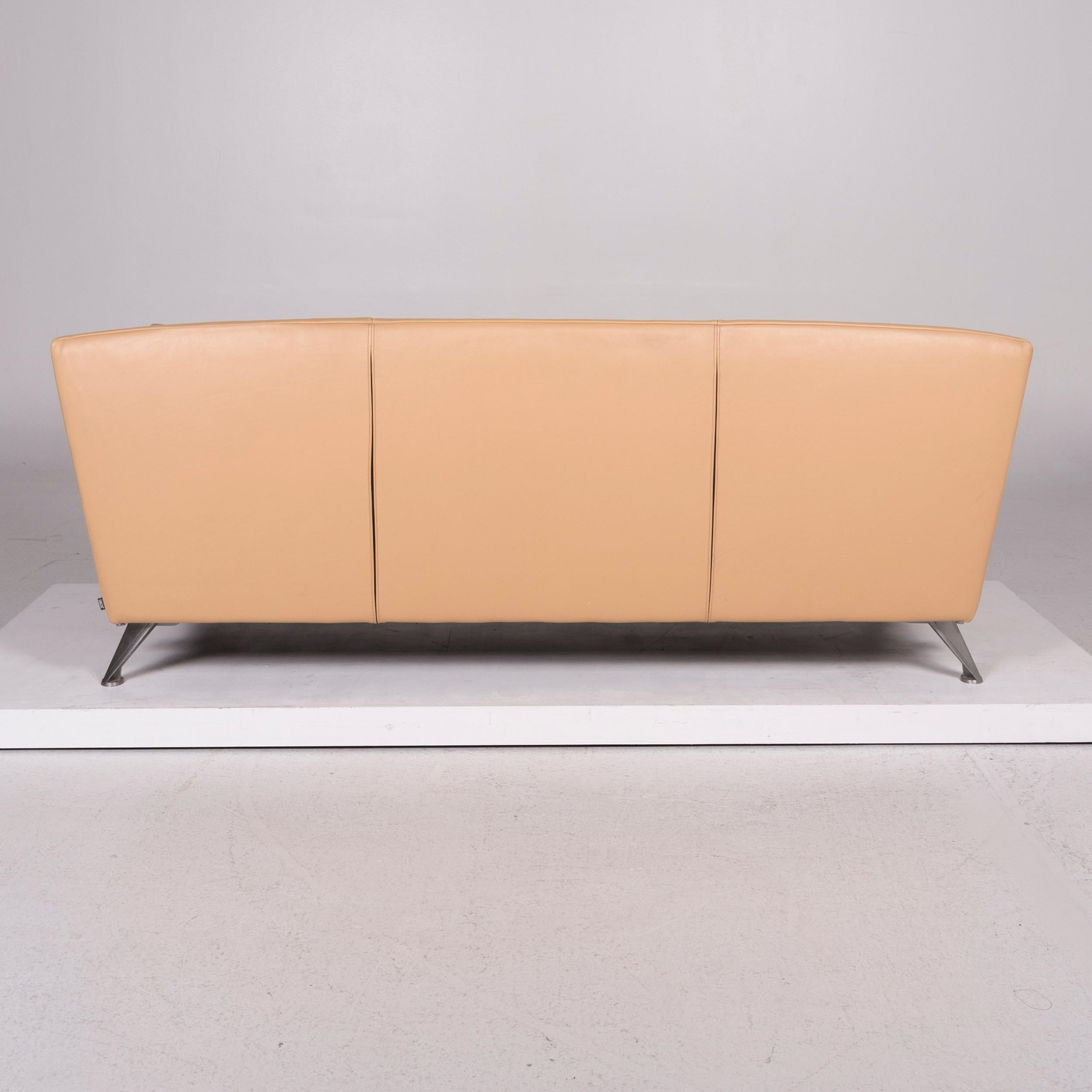 JORI Leather Sofa Beige Three-Seat 7