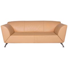 JORI Leather Sofa Beige Three-Seat