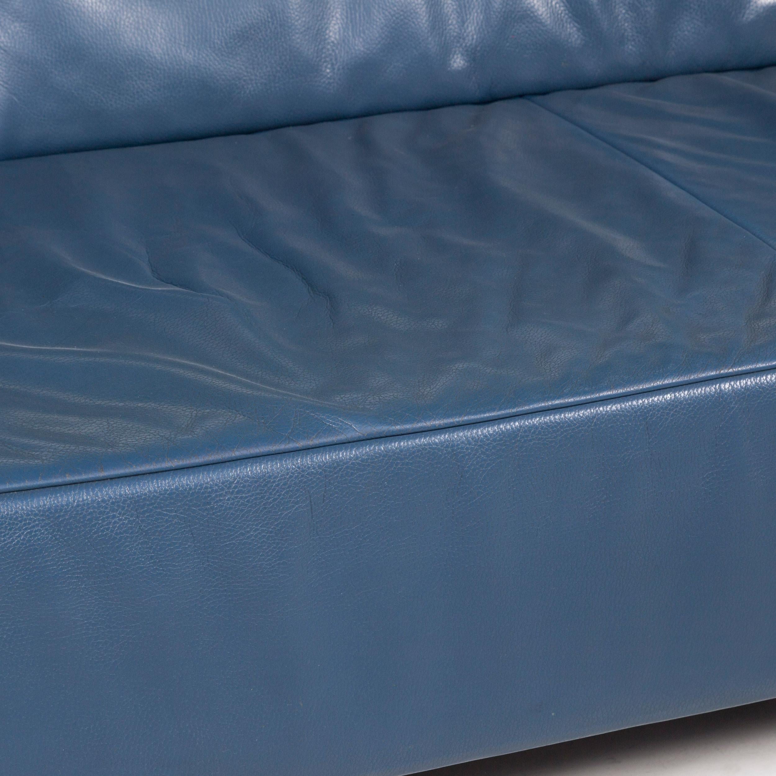 blue 2 seat sofa
