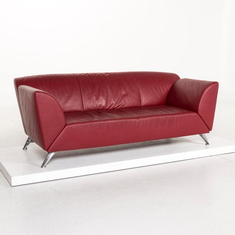 JORI Leather Sofa Red Three-Seat Couch Function For Sale at 1stDibs |  19-1110 tpg, 19-1534 tpg