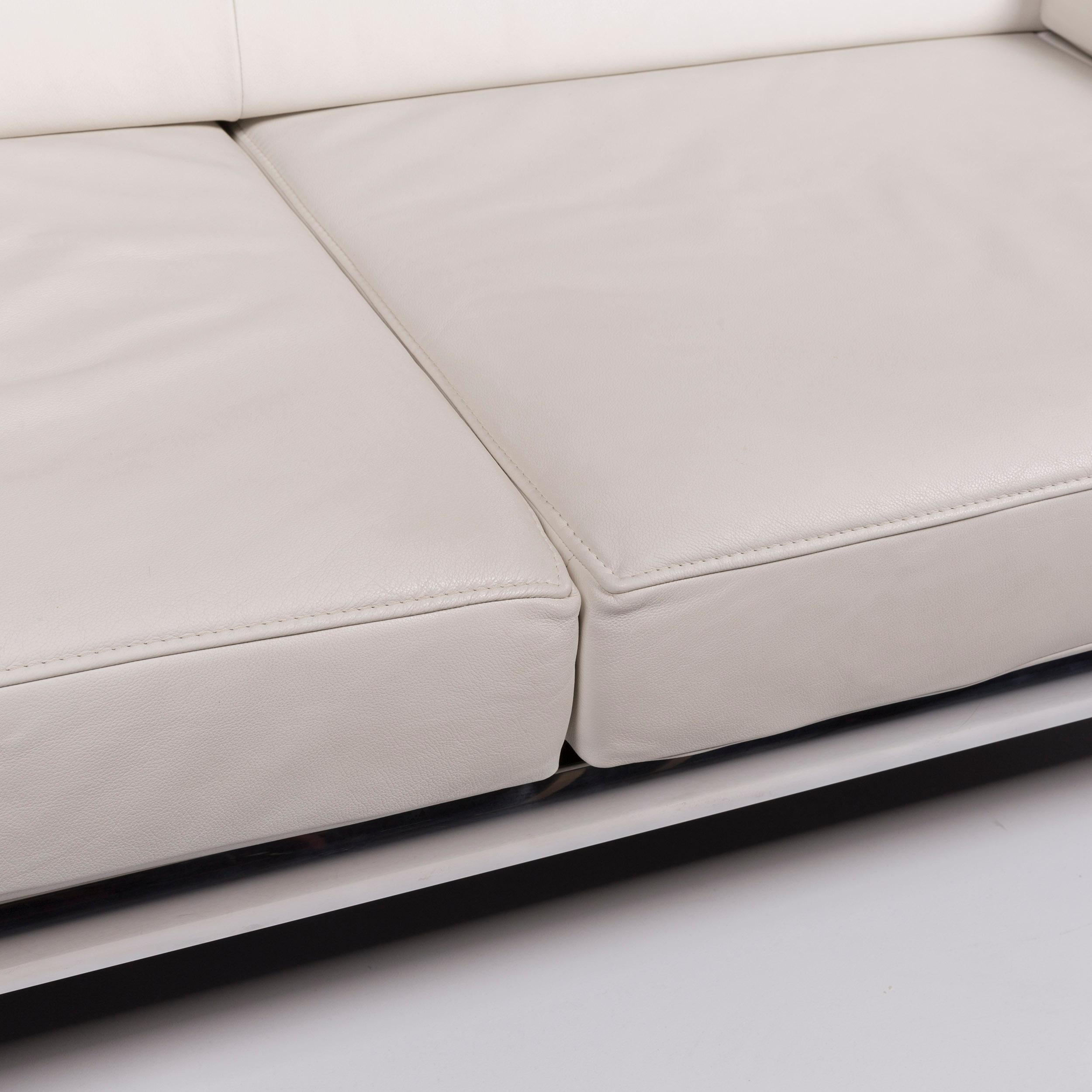 Belgian JORI Leather Sofa White Two-Seat