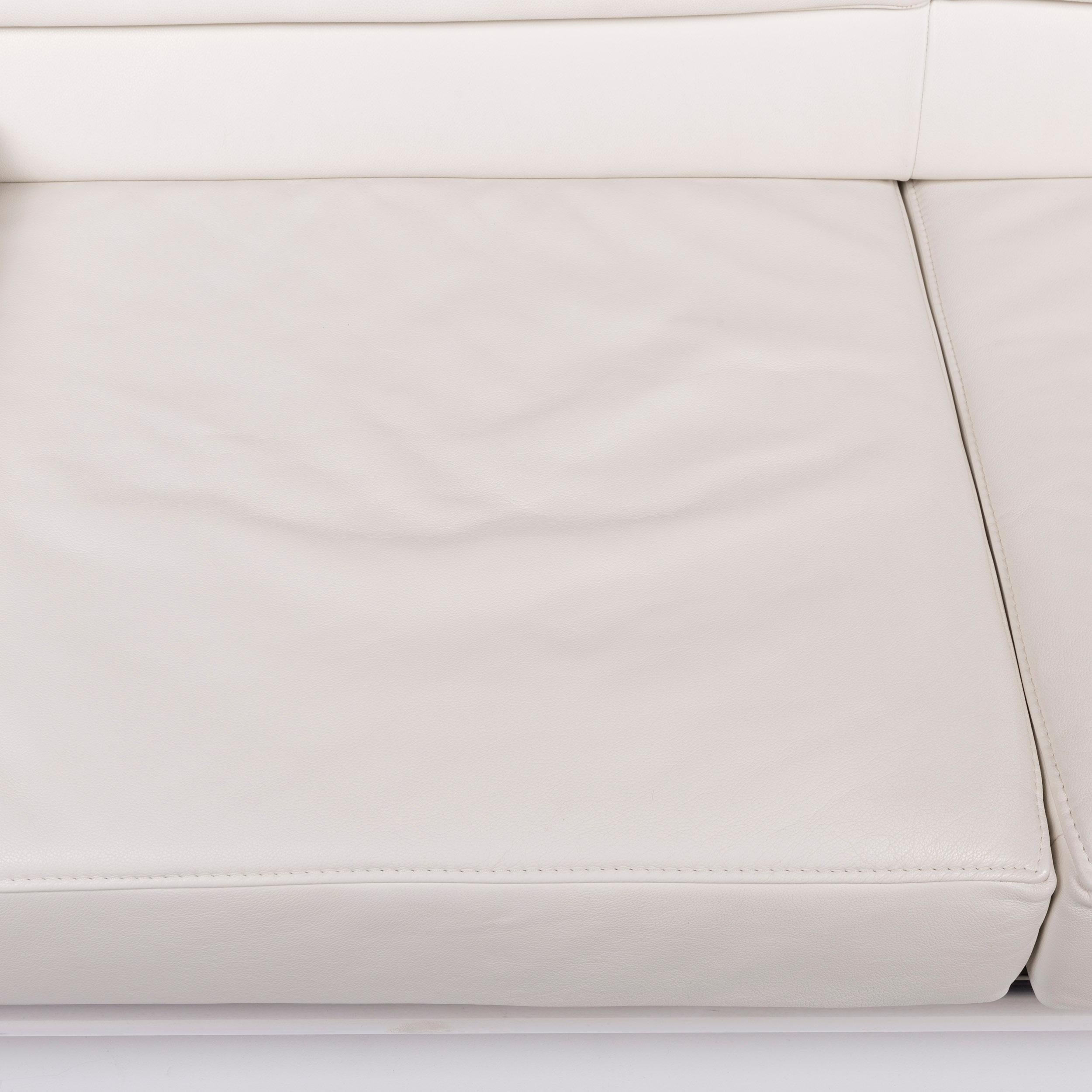 JORI Leather Sofa White Two-Seat In Good Condition In Cologne, DE