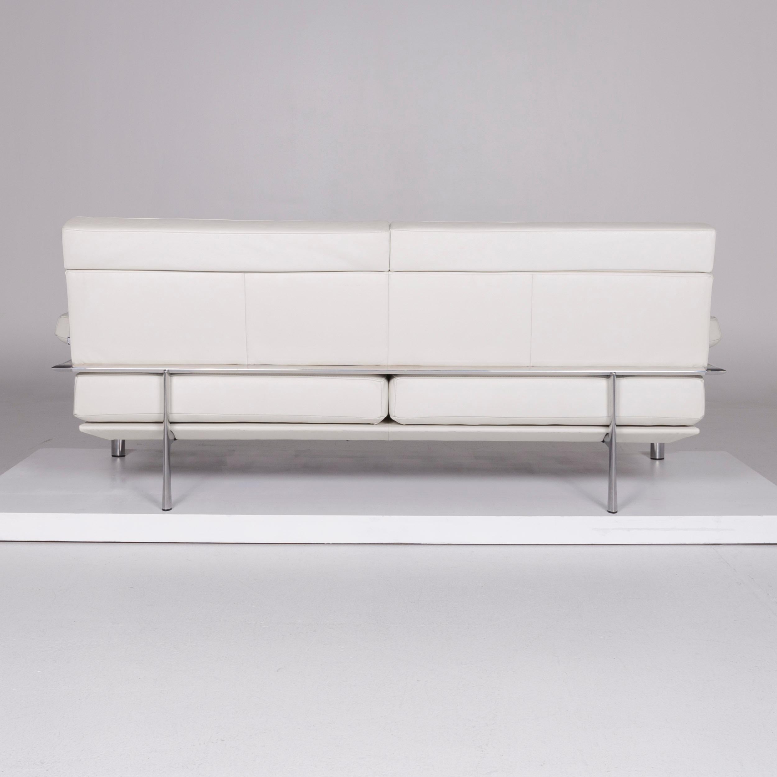 JORI Leather Sofa White Two-Seat 3