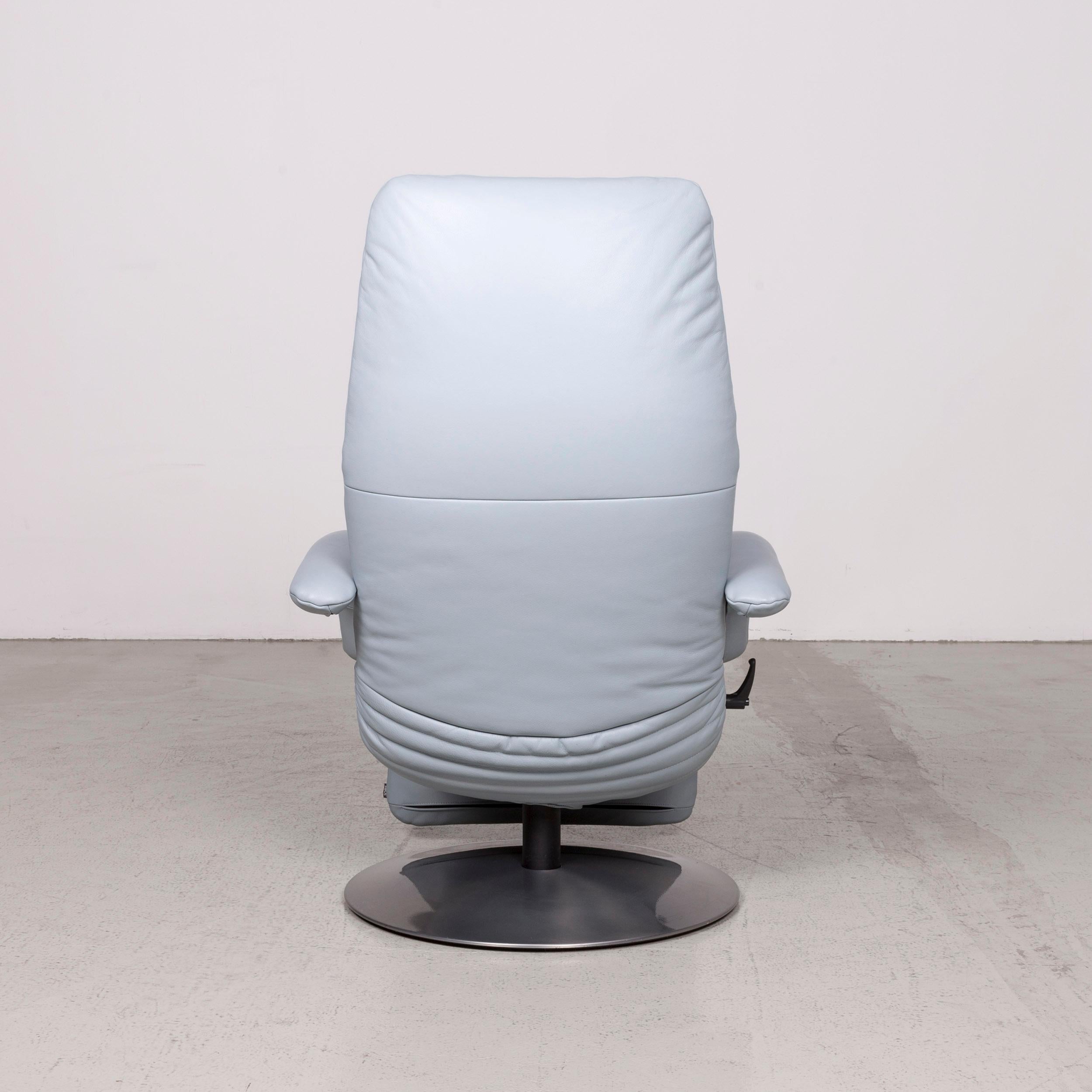 JORI Yoga Designer Leather Armchair Blue Genuine Leather Chair Relax 4