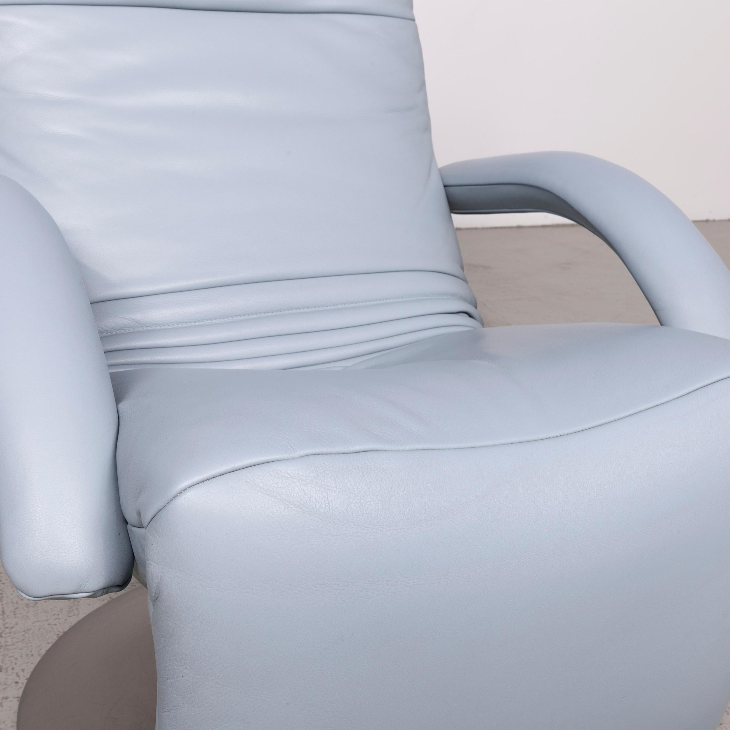 Modern JORI Yoga Designer Leather Armchair Blue Genuine Leather Chair Relax