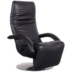 JORI Yoga Designer Leather Armchair One-Seat Black Recliner