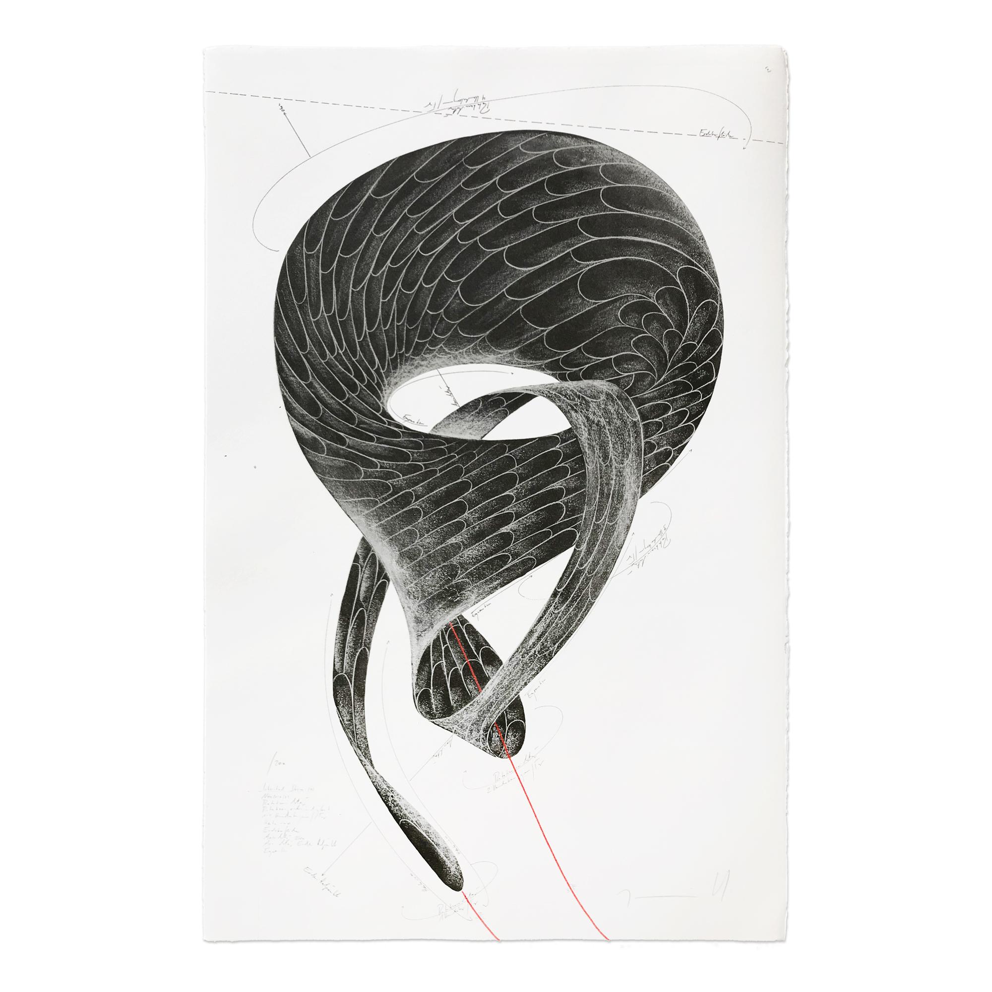 Jorinde Voigt Interior Print - Inherited Desire, Lithograph on wove paper, Contemporary Artist, 21st Century