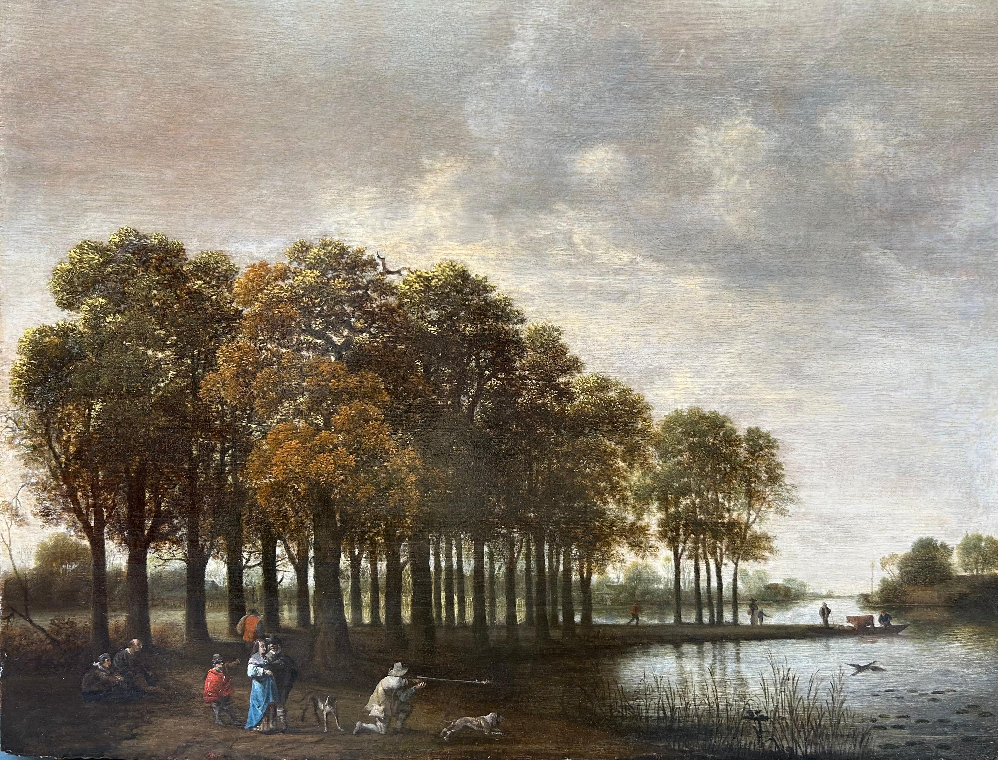 Heron-Shoot in einer Landschaft – Painting von Joris Abrahamsz van der Haagen