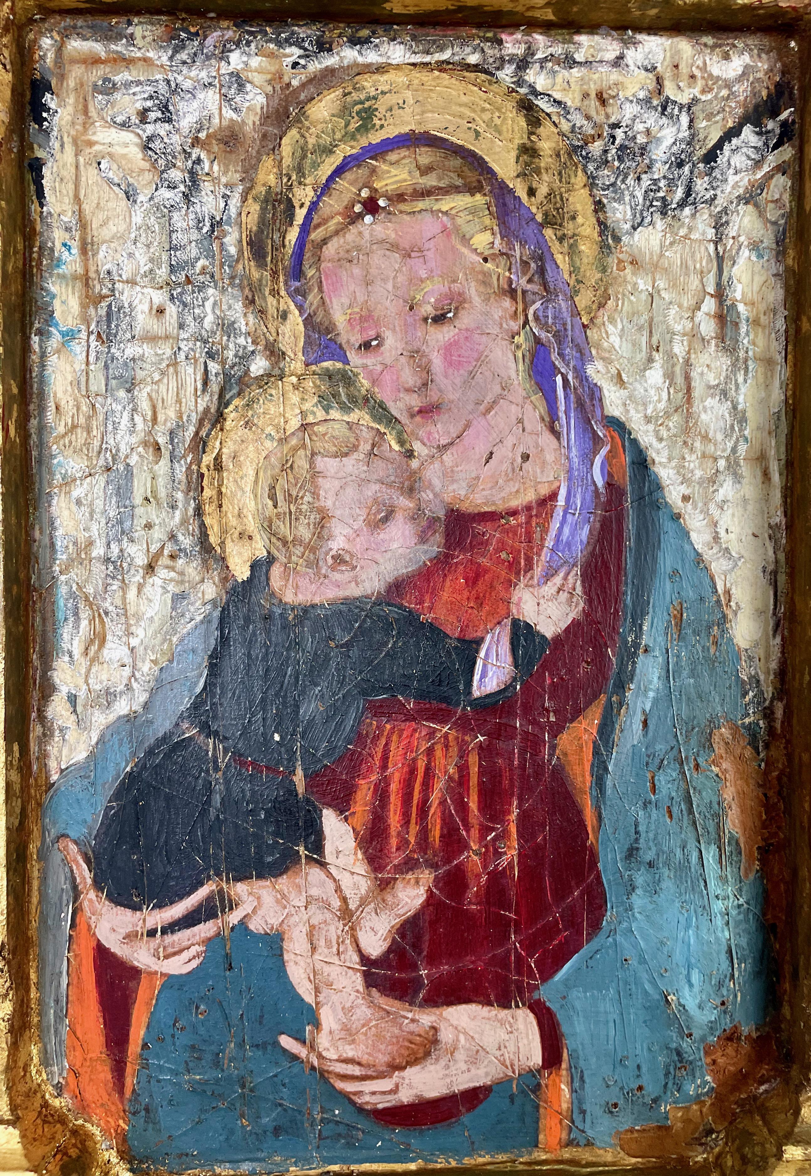„Die Jungfrau und das Kind IV“ von Joris Ghilini, 24 x 12 x 2 Zoll, 2023