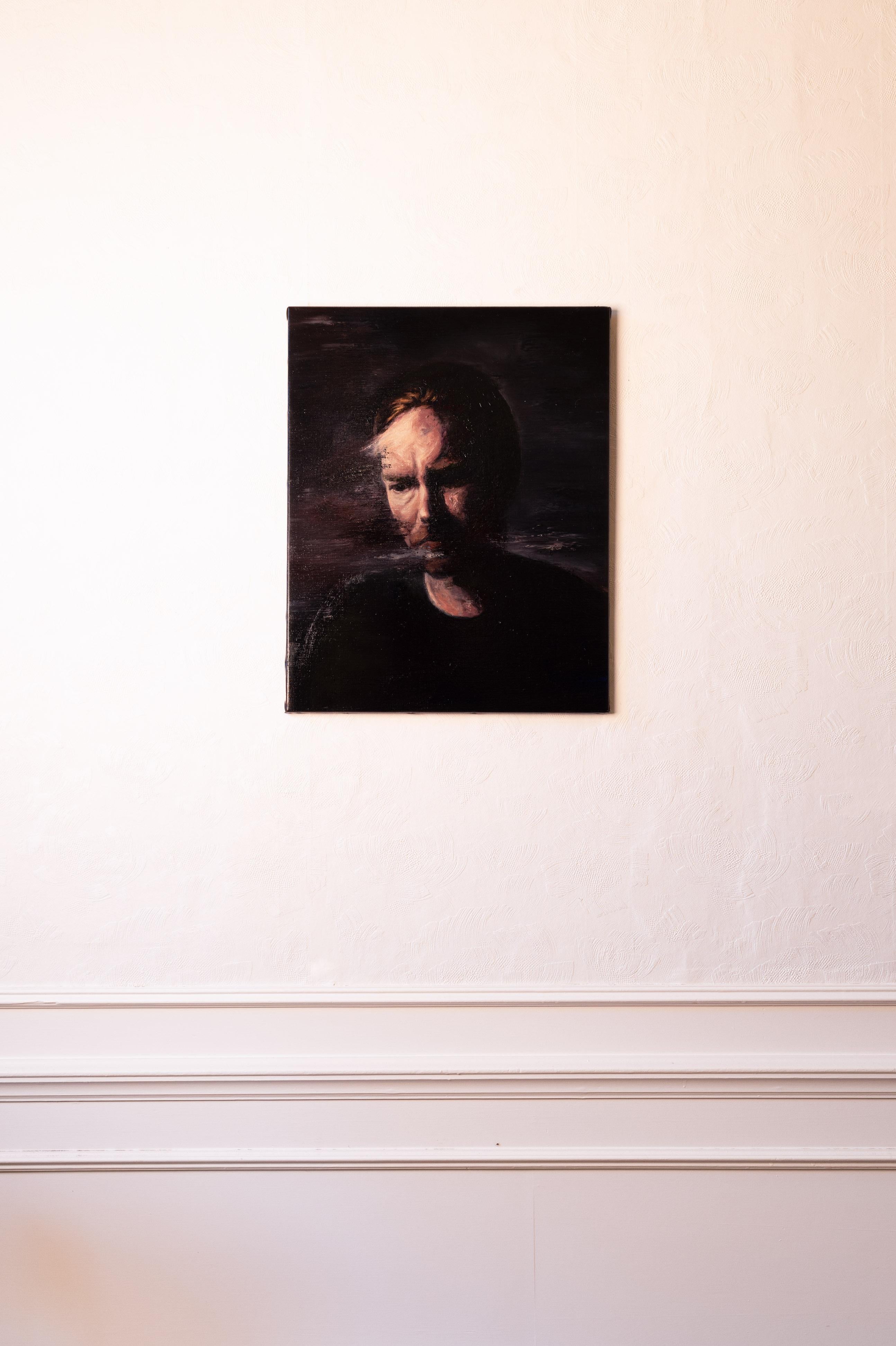 Oil on canvas painting - Study for a self-portrait - Painting by Joris Vanpoucke