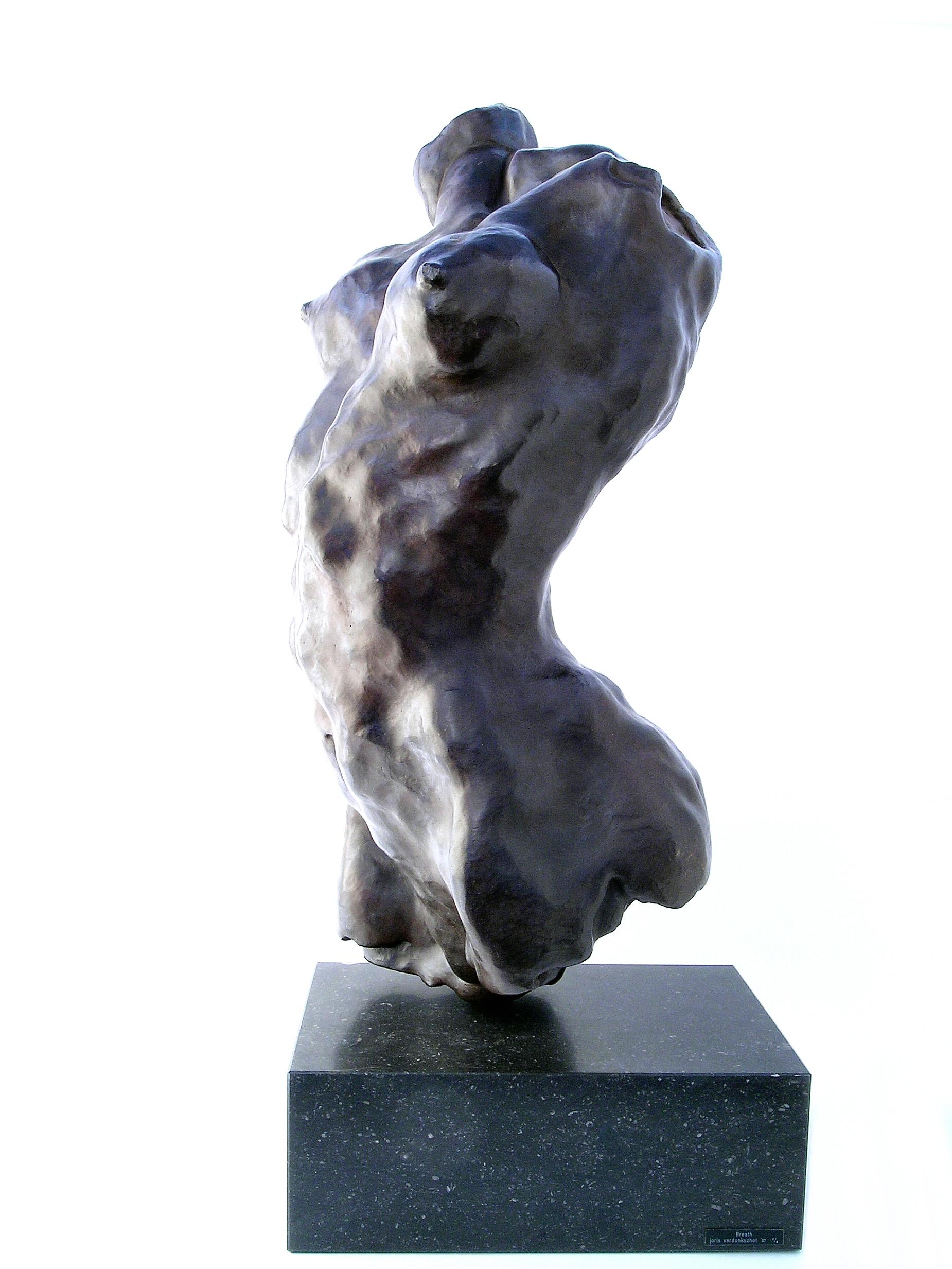 Joris Verdonkschot  Figurative Sculpture - Breath Bronze Sculpture Torse Torso Body Classic In Stock 