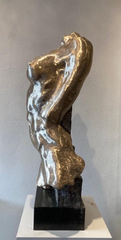 Corinthian Kore Torso Bronze Sculpture Golden - In Stock