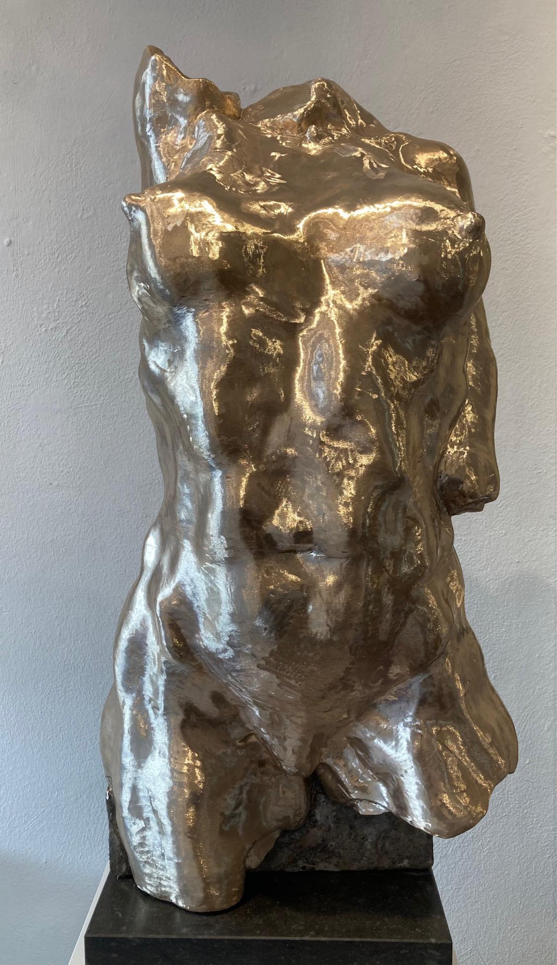 Corinthian Kore Torso Bronze Sculpture Golden - In Stock For Sale 1