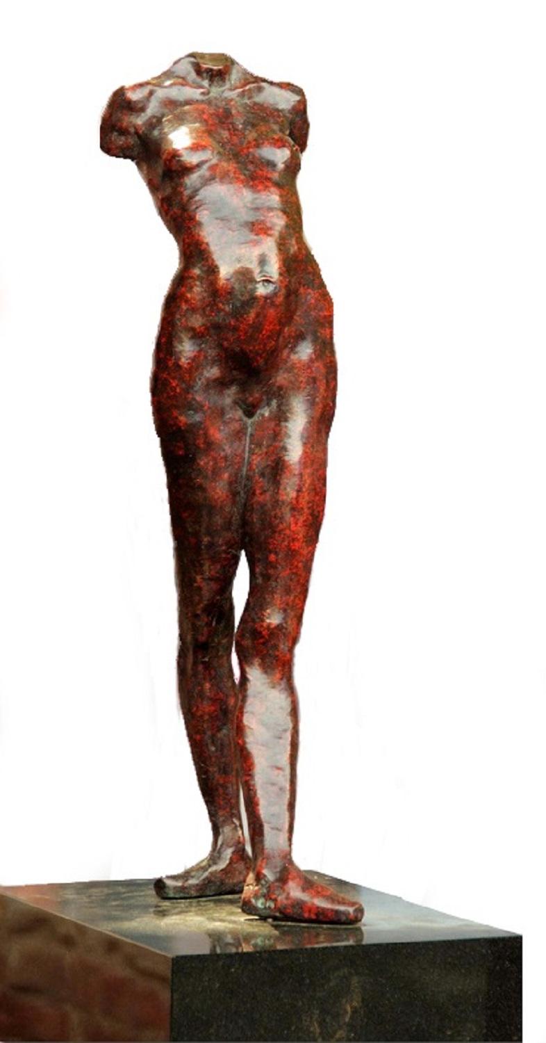 Joris Verdonkschot  Figurative Sculpture - Degas Revisited Bronze Sculpture Danser Body Torso Artist In Stock