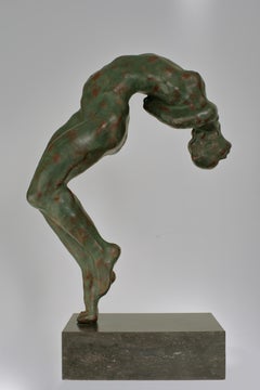 Le Bonheur Glück Bronze-Skulptur weibliche Aktfigur einer Tänzerin, auf Lager 