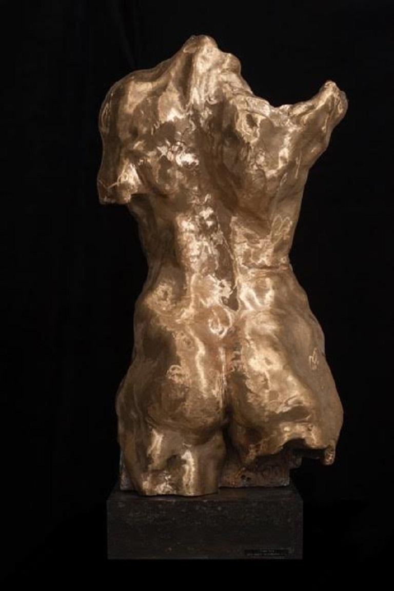 Joris Verdonkschot  Figurative Sculpture - Trojan Kore Torso Bronze Sculpture Golden - In Stock