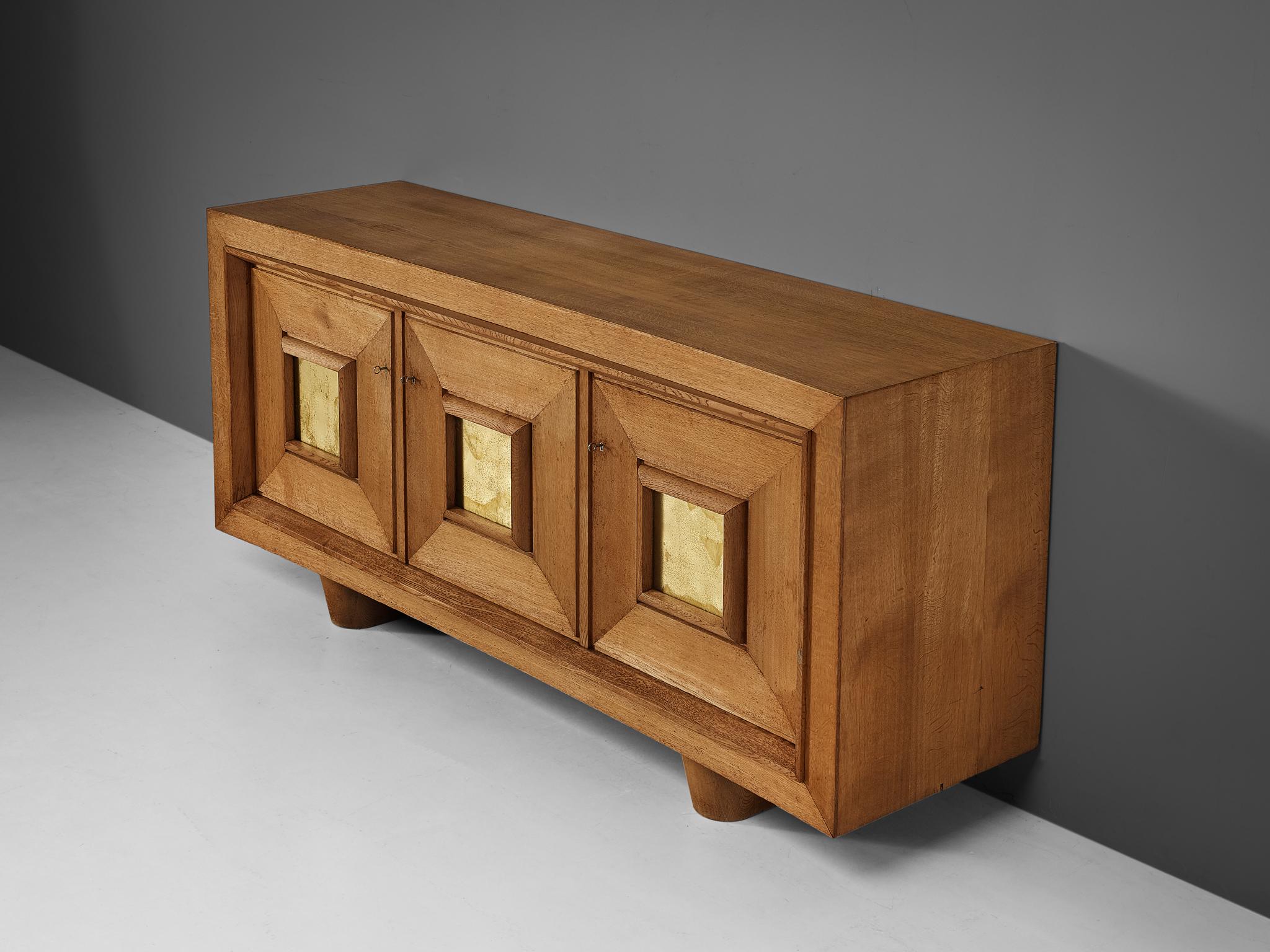 Jorj Rual Art Deco Sideboard in Solid Oak and Gold Leaf 5