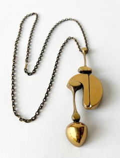 Jorma Laine Bronze Finnish Abstract Modernist Pendant Necklace