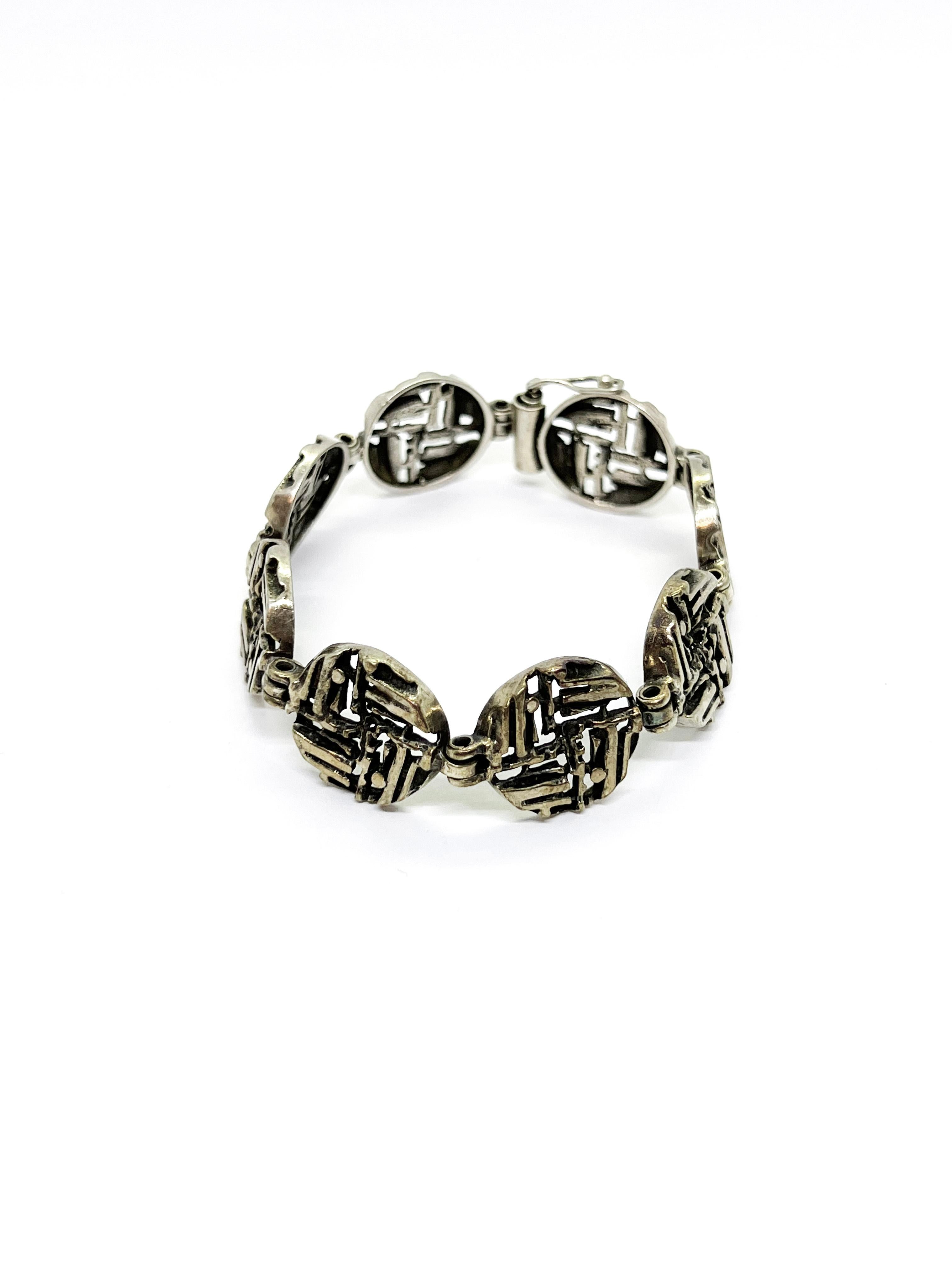 Jorma Laine, Modernist Silver Bracelet, Kultateollisuus Ky, Finland 1970
830 H Silver
