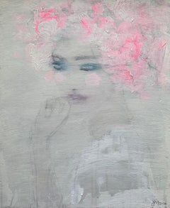 "A touch of Spring", Original Figurative Portrait Painting, Affordable, Spring 