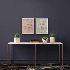 Lilac Eve and Vintage green Diptych