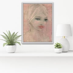 Lilac Eve, Jorunn Mulen, Original Figurative Portrait Painting, Affordable Art