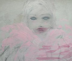 Moment in March, Original Figurative Portrait Painting, Affordable, Spring