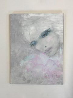 "September sentiment", Wood, Original Figurative Portrait Painting, Affordable