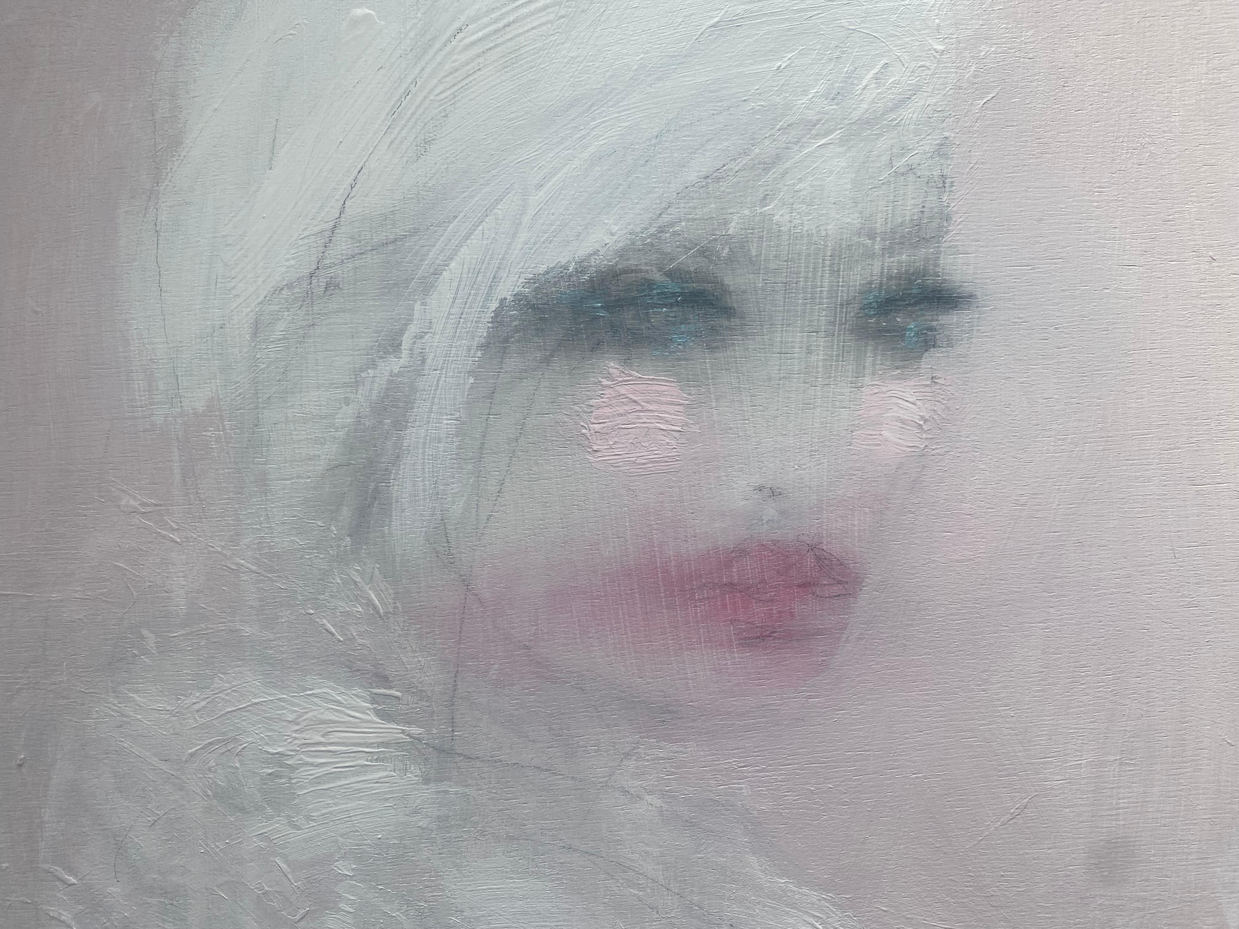 Feeling the beginning of Spring.

The painting shows a blurred portrait of a female. Pastel pinks, greys and white fill the composition with an ethereal blend of colour. The woman's lips and cheeks pop with a more vibrant pink.

ADDITIONAL