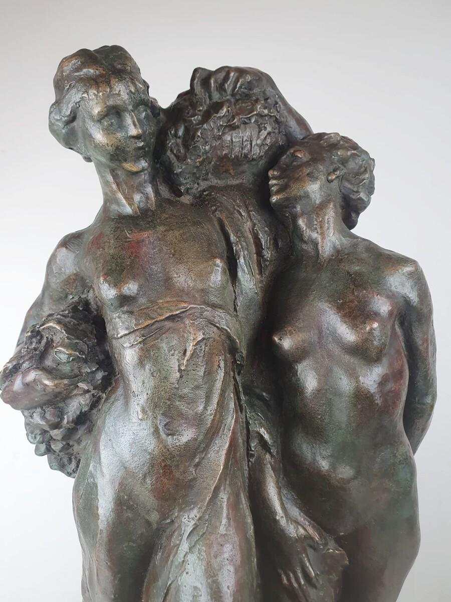 20th Century Jos De DECKER, Bronze With Green Patina 