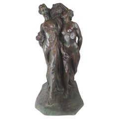 Jos De DECKER, Bronze With Green Patina "Allegory Of Spring"