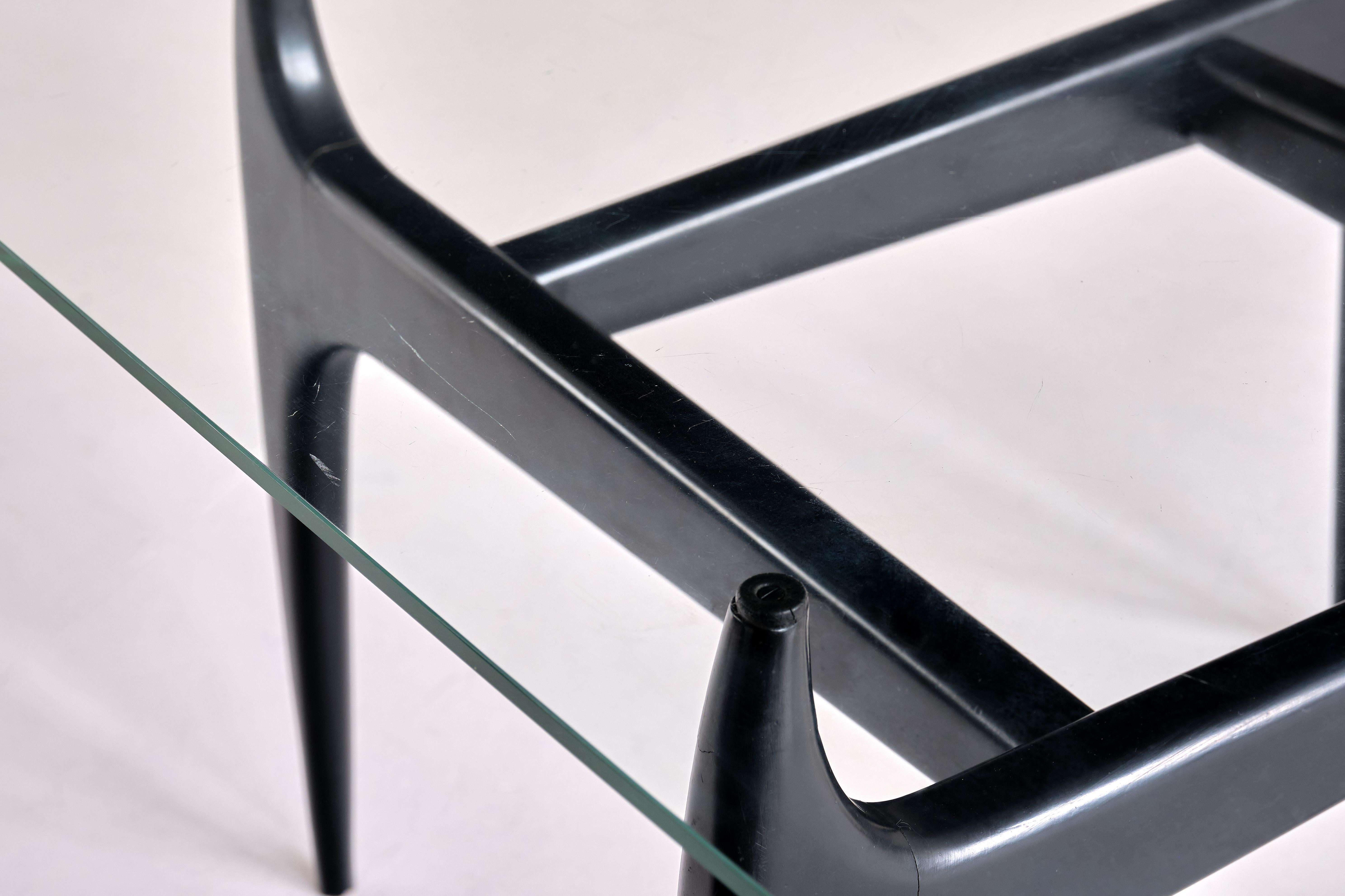 Mesa de centro Jos De Mey de madera lacada en negro, Luxus Kortrijk, Bélgica, 1957 en venta 4