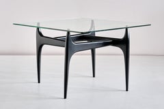 Jos De Mey Coffee Table in Black Lacquered Wood, Luxus Kortrijk, Belgium, 1957