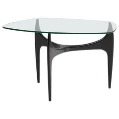 Jos De Mey per Luxus Tavolino con piano in Wood e vetro laccato nero