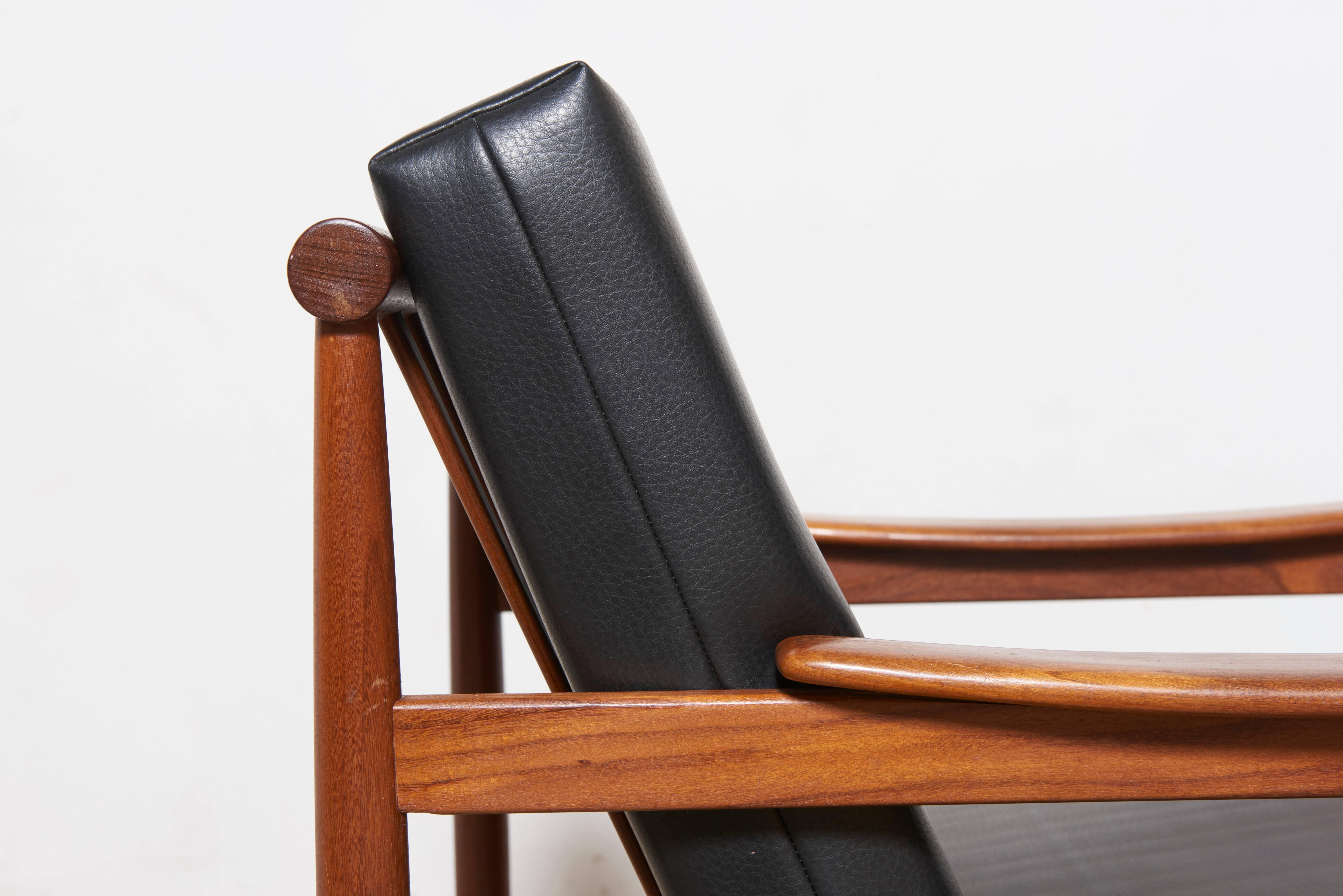 Danish Jos De Mey Livingroom Set, Easy Armchairs, Lounge Chair with Footstool for Luxus