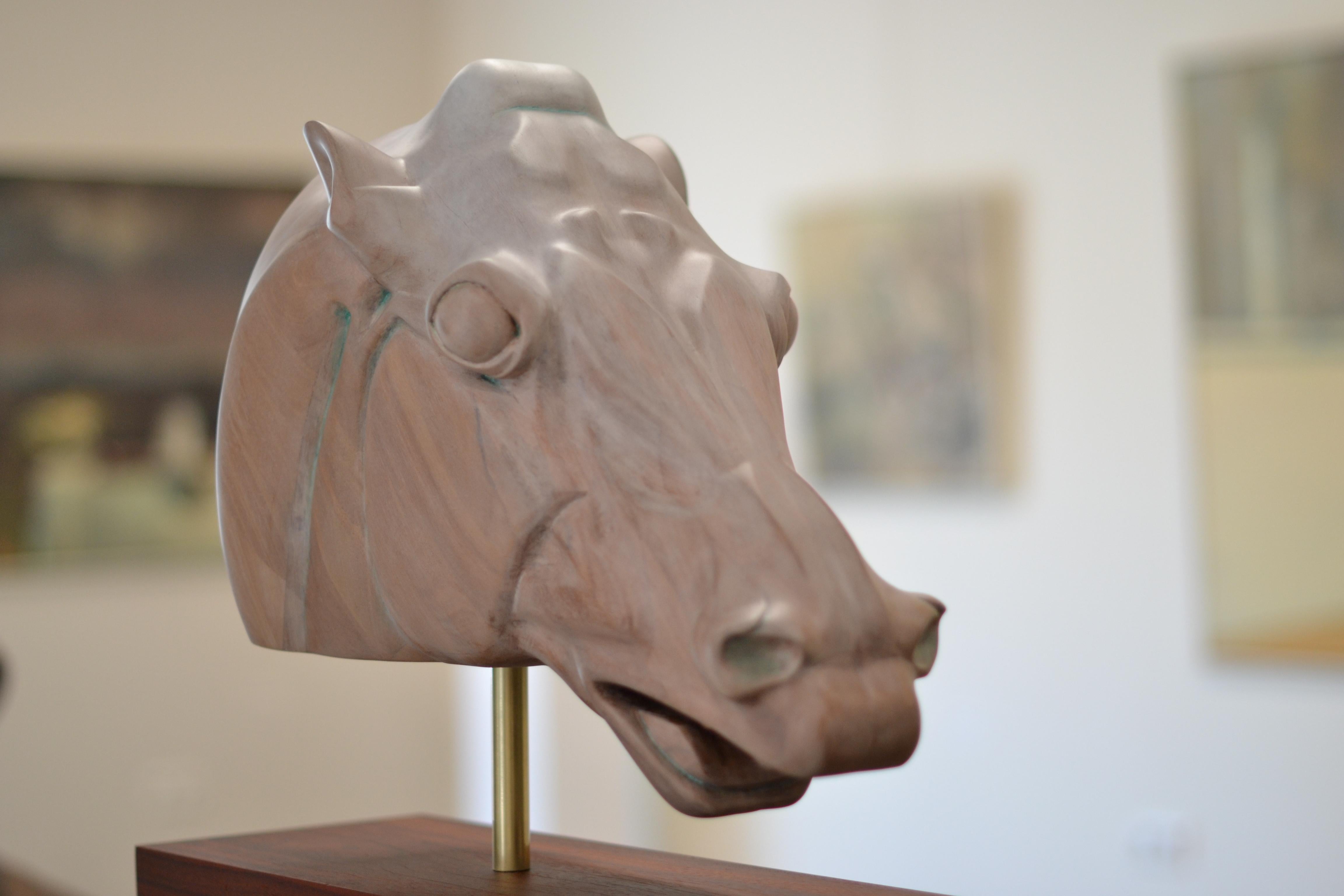 Horse Head of Selene - Jos de Wit, 21st Century Contemporary Wooden Sculpture For Sale 1